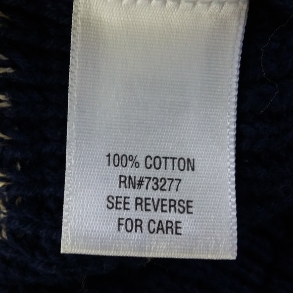 Dana Buchman Navy Stripe Cap Sleeve Fringe Sweater - Picture 5 of 6